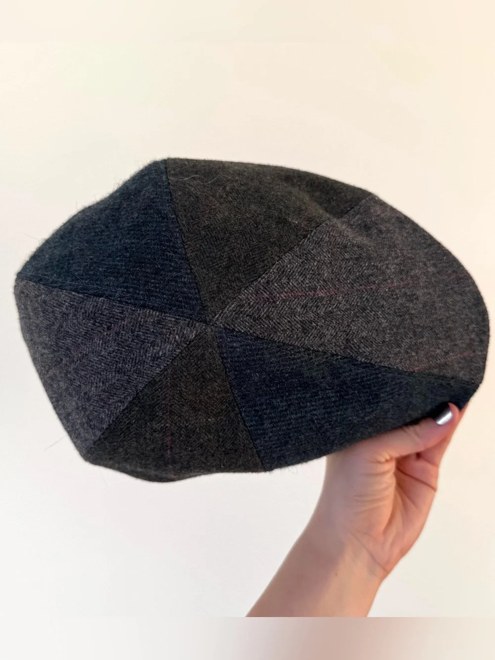Vintage Adora Wool Blend Flat Cap Patchwork